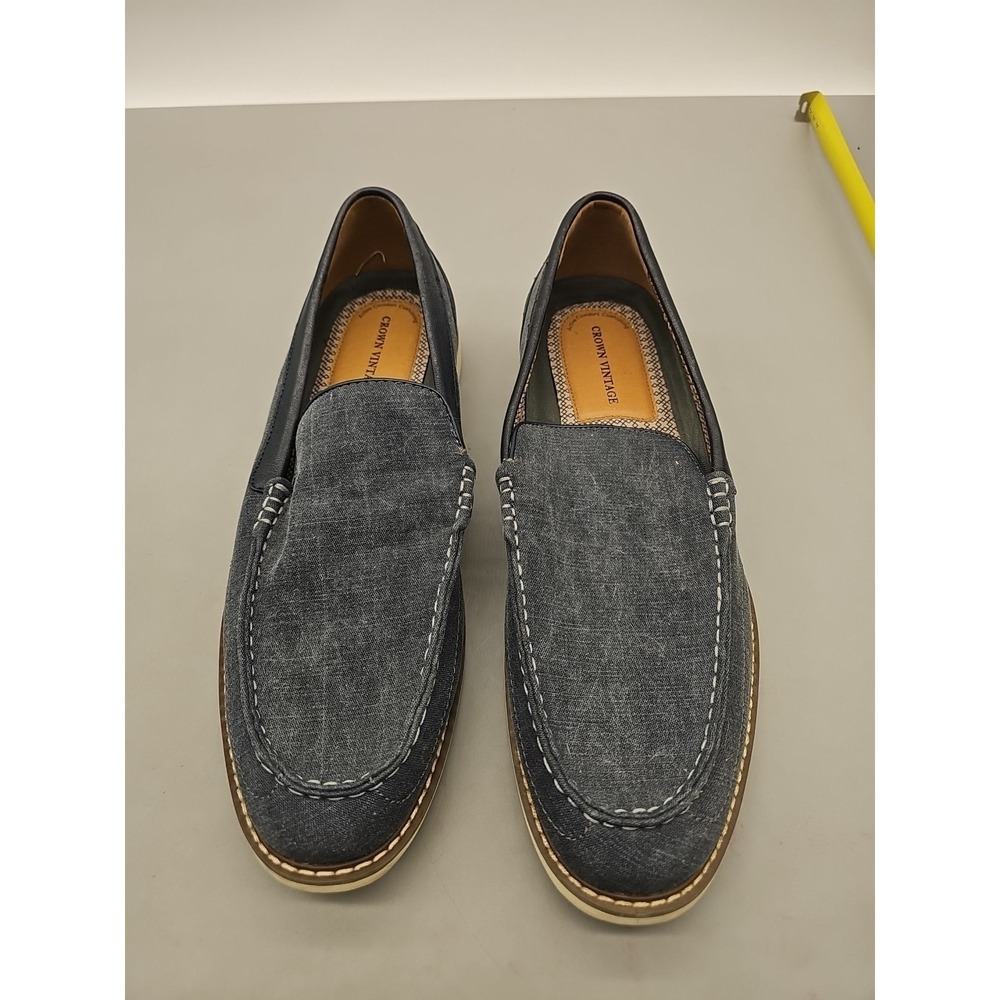Men's Crown Vintage Loafers Dark Blue Size 11.5‎ EUC